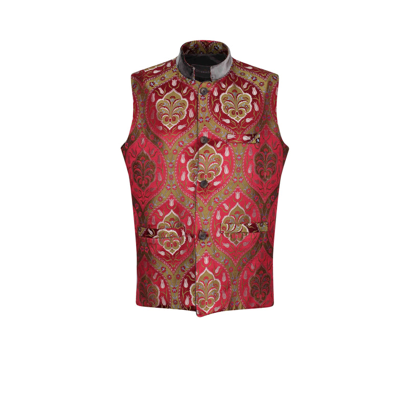 ottoman silks mens formal silk and velvet gilet in saliha fabric