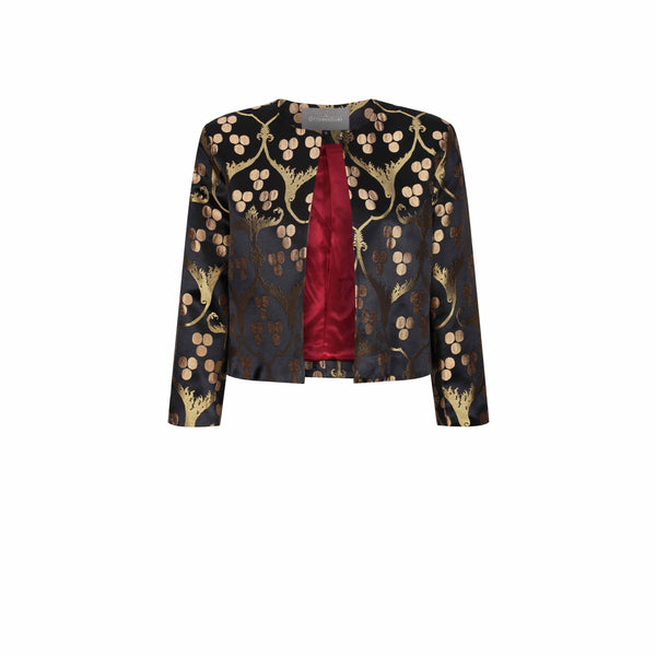 ottoman silks ladies short formal feriye jacket in Hatice fabric